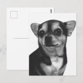 Carte Postale Expression Chihuahua Peinte à la main originale (Devant / Derrière)
