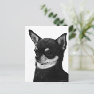 Carte Postale Expression Confiante Chihuahua - Peint à la main