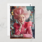 Carte Postale Expression d'amour Kiss of Timeless Grace en rose (Devant / Derrière)