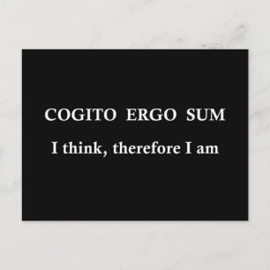 Carte Postale Expression latine Cogito Ergo Sum