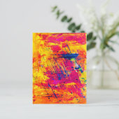 Carte Postale Expressionnisme Abstrait Art Orange Jaune Bleu Rou (Debout devant)