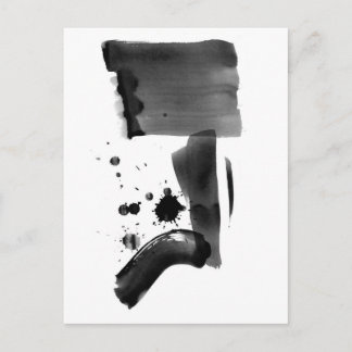 Carte Postale Expressionnisme Abstrait noir blanc