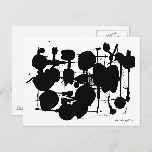 Carte Postale Expressionniste Abstrait (Devant / Derrière)