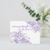 Carte Postale Exquise Baroque Purple Fête des mariées Recette Ca (Debout devant)