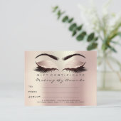 Carte Postale Extension Cadeau de certificat Lashes MakeupBlush  (Debout devant)
