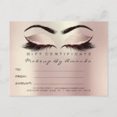 Carte Postale Extension Cadeau de certificat Lashes MakeupBlush  (Devant)