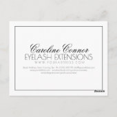 Carte Postale Extensions de Cils Simple Bordure Noir Blanc Merci (Dos)