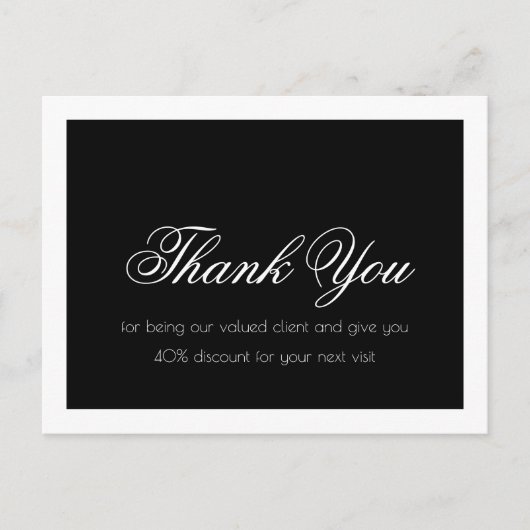 Carte Postale Extensions de Cils Simple Bordure Noir Blanc Merci (Devant)