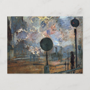 Carte Postale Extérieur de la Gare Saint-Lazare par Claude Monet
