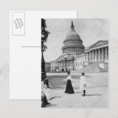 Carte Postale Extérieur du bâtiment du Capitol avec des femmes (Devant / Derrière)