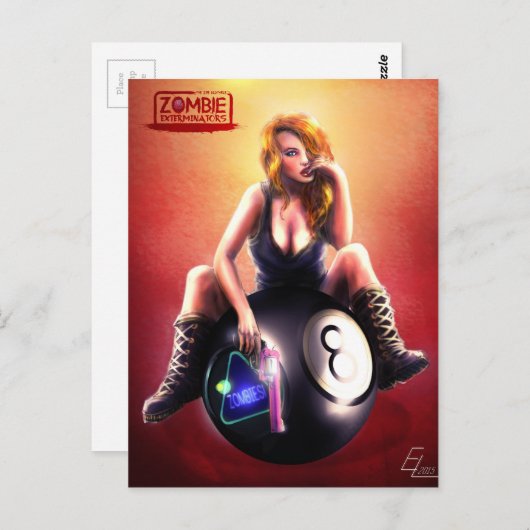 Carte Postale Exterminateurs Zombie Couverture de livre (Devant / Derrière)