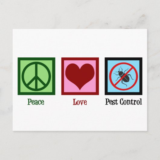 Carte Postale Exterminator Peace Love Pest Control Company (Devant)