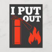 Carte Postale Extincteur pompier drôle citation de pompier (Devant)