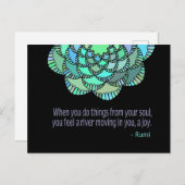 Carte Postale Extrait de la citation de Soul Rumi (Devant / Derrière)