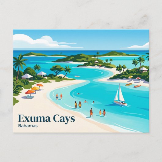 Carte Postale Exuma Cays Bahamas (Devant)