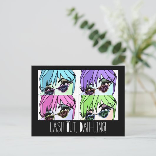 Carte Postale Eyelash DIVA - "LASH OUI !" (Debout devant)