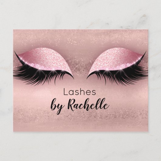 Carte Postale Eyelash Lashes Maquillage rose (Devant)
