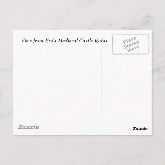 Carte Postale Eze (Dos)