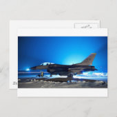 Carte Postale F-16 Avion de chasse (Devant / Derrière)