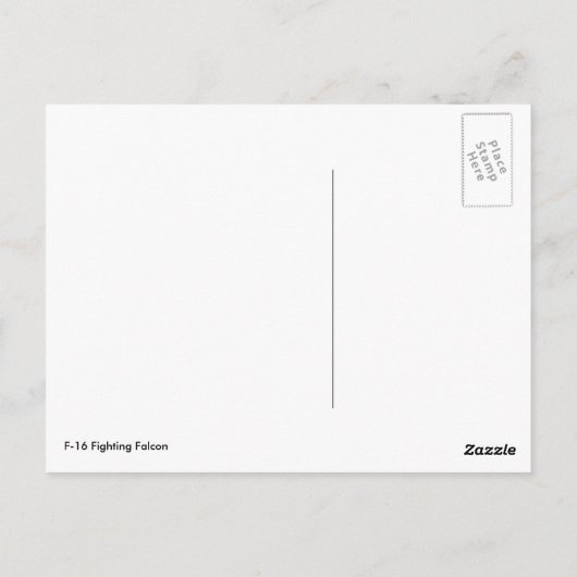 Carte Postale F-16 Faucon combattant (Dos)