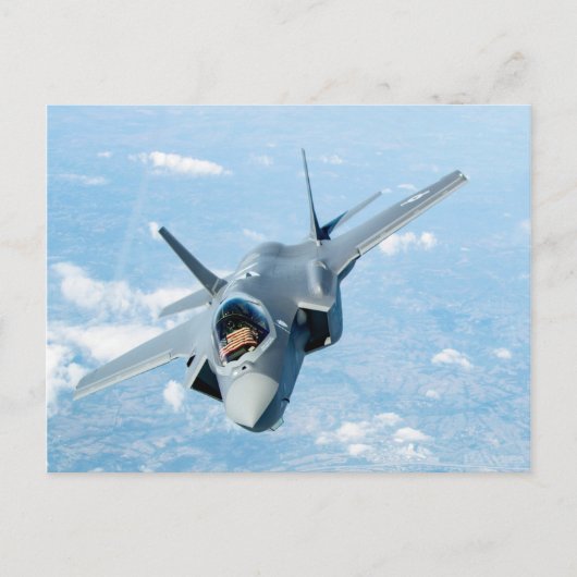 Carte Postale F-35 avec drapeau américain (Devant)