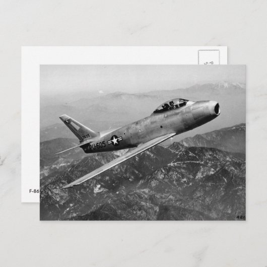 Carte Postale F-86 Sabre (Devant / Derrière)