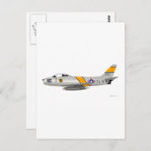 Carte Postale F-86A Sabre nord-américain (Devant / Derrière)