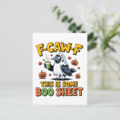 Carte Postale F-Caw-F C'Est Une Feuille De Boo Drôle Éffrayant (Debout devant)
