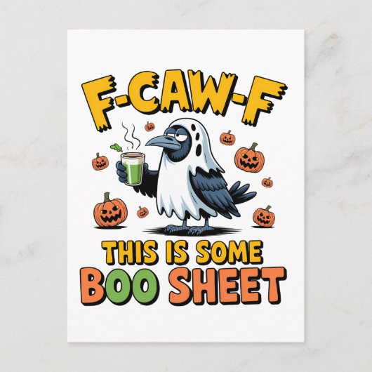 Carte Postale F-Caw-F C'Est Une Feuille De Boo Drôle Éffrayant (Devant)