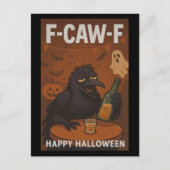 Carte postale F-CAW-F Drunk Raven Halloween (Devant)