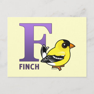 Carte Postale F est pour Finch