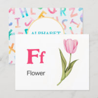 F est pour Flower - Alphabet Flash Card