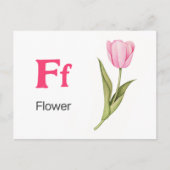 Carte Postale F est pour Flower - Alphabet Flash Card (Devant)