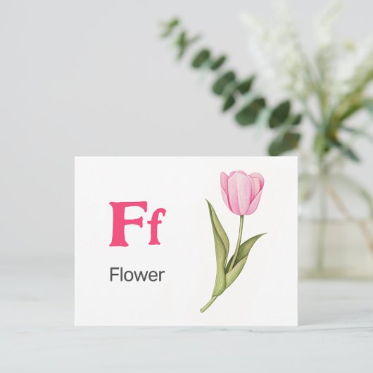 Carte Postale F est pour Flower - Alphabet Flash Card (Debout devant)