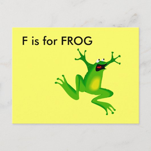 Carte Postale "F" est pour Frog Alphabet Flashcard (Devant)