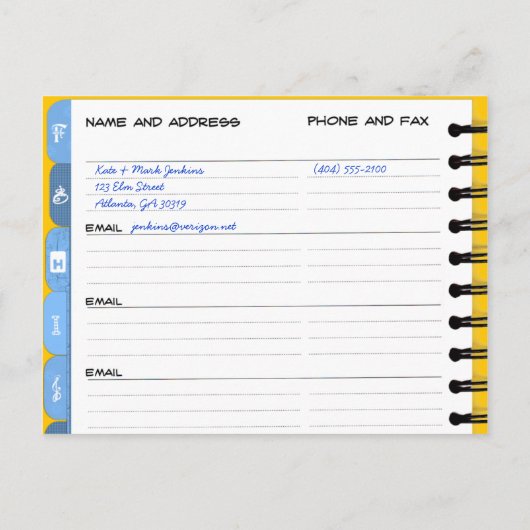 Carte postale F-J Moving Faire-part Address Book (Dos)