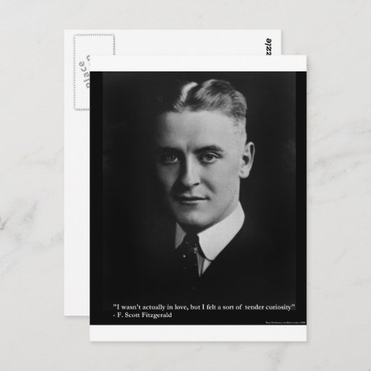 Carte Postale F Scott Fitzgerald Offre Curiosity Cadeaux et Tee (Devant / Derrière)