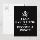 Carte Postale f*** tout et devenir pirate (Devant / Derrière)