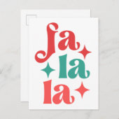 Carte Postale Fa La La - Conception de typographie festive pour (Devant / Derrière)