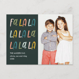 Carte Postale FA LA LA Couleurs pastel Joyeuse Photo de Fête