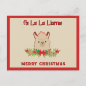 Carte Postale Fa La La Lama Joyeux Noël (Devant)