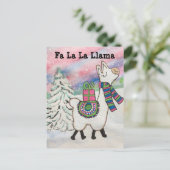 Carte Postale Fa La La Llama Noël Whimsical (Debout devant)