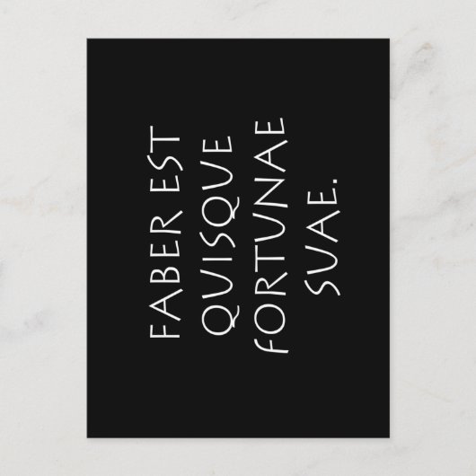 Carte Postale Faber est quisque fortunae suae (Devant)