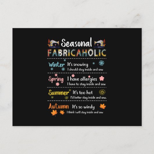 Carte Postale Fabricaholic saisonnier Hiver Printemps Été Automn (Devant)