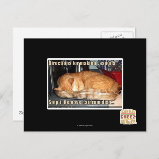 Carte Postale Fabrication de lasagnes (Devant / Derrière)