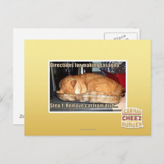 Carte Postale Fabrication de lasagnes (Devant / Derrière)