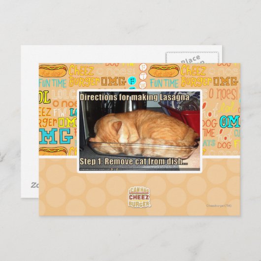 Carte Postale Fabrication de lasagnes (Devant / Derrière)