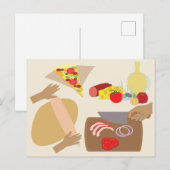 Carte Postale Fabrication de pizzas (Devant / Derrière)