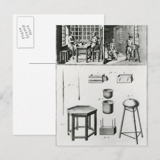 Carte Postale Fabriquant de boutons et dentelle (Devant / Derrière)