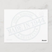 Carte Postale Fabriqué en 1944 Anniversaire en caoutchouc logo r (Dos)